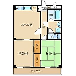 パイン・フラッツ 2LDKの間取図画像