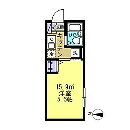 アネシス大師公園 1Kの間取図画像