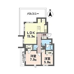 ブリスコート 2LDKの間取図画像