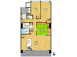 ウェルリバービュー天神 3LDKの間取図画像
