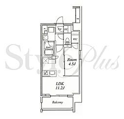 オープンレジデンシア丸の内 THE COURT 1LDKの間取図画像