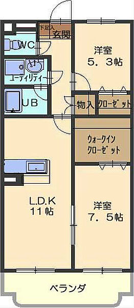 カンタービレ 206｜愛知県名古屋市守山区桔梗平３丁目(賃貸マンション2LDK・2階・58.85㎡)の写真 その2