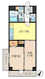 アクトヒルズ金町 2DKの間取図画像