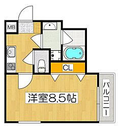 仮）長岡京市神足3丁目マンション 1階1Kの間取り