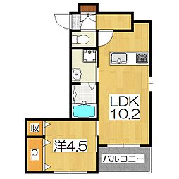 インサイトコート椥辻 1LDKの間取図画像