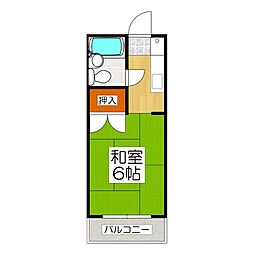 ハイツコワフュール 1Kの間取図画像