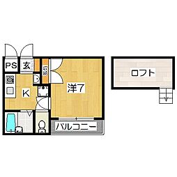 ファルーシュ24 1Kの間取図画像