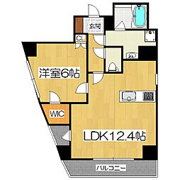ザ・ガーネットスイートレジデンス山科駅前 1LDKの間取図画像