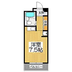 アネックスジロ ワンルームの間取図画像