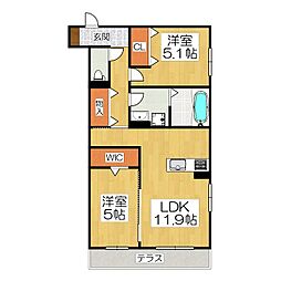 仮)D-room勝部3丁目新築工事 2LDKの間取図画像
