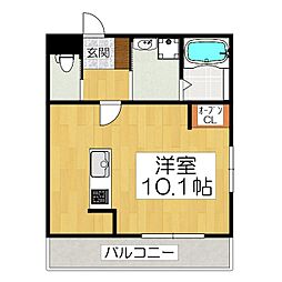 仮)東九条西明田町計画 ワンルームの間取図画像