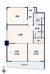 第18宮庭マンション 3DKの間取図画像