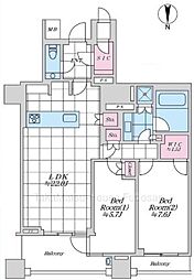 三田ガーデンヒルズPARK MANSION 2LDKの間取図画像