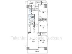 ランドパーク馬事公苑 2SLDKの間取図画像