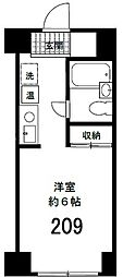 ヒルトップ道灌山 ワンルームの間取図画像