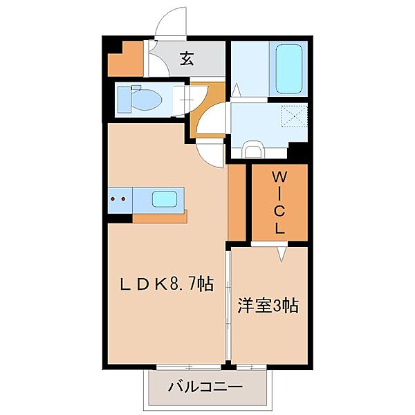 セジュール三国 101｜福岡県小郡市三沢(賃貸アパート1LDK・1階・33.61㎡)の写真 その2