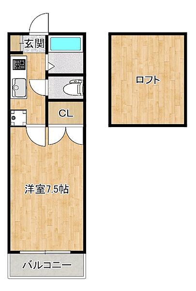 メゾン　ヴィニョーブル 103｜福岡県うきは市浮羽町朝田(賃貸アパート1K・1階・22.87㎡)の写真 その2