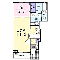 ベルグラース 102 ｜ 福岡県朝倉市甘木1264番地1（賃貸アパート1LDK・1階・37.13㎡） その2