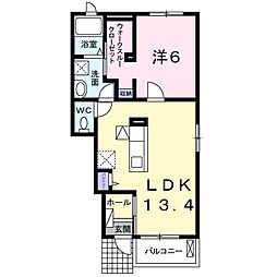 J&Eサウスクレメント2 1LDKの間取図画像