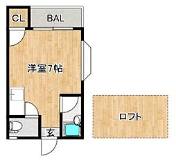 シャーミー諏訪野 ワンルームの間取図画像