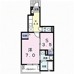Bruno4 2Kの間取図画像
