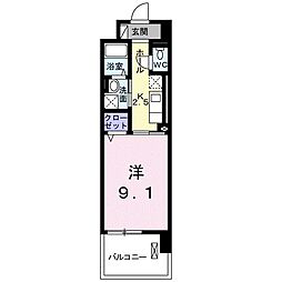 ルミリクス 1Kの間取図画像