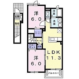 ソレイユ依井 2LDKの間取図画像