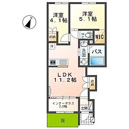 indigoblue 1階2LDKの間取り