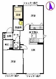 エスペランサ 2階2LDKの間取り