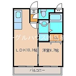 アーバンヒルズ1 1LDKの間取図画像