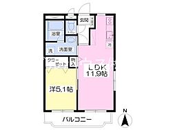 パークマンション旭駅前1 1LDKの間取図画像