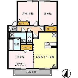グラン・ドミール古賀A 3LDKの間取図画像