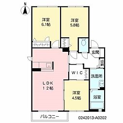 アンビションA 3LDKの間取図画像