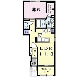 スターモクレンB 1LDKの間取図画像