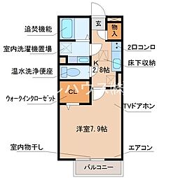 セイリン 1Kの間取図画像