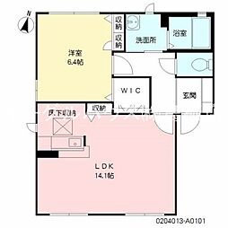エルアインス本町 1LDKの間取図画像