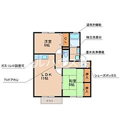 リシェス・エムB 2LDKの間取図画像