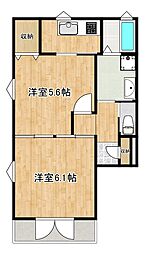 リテラス鳥栖デュオ 2Kの間取図画像