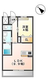 クレジデンス基山 1LDKの間取図画像