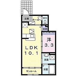 ベルアンジュ 1LDKの間取図画像