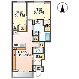 シャプテマーレ 2LDKの間取図画像
