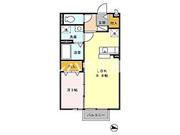 アルマンド上峰 1LDKの間取図画像