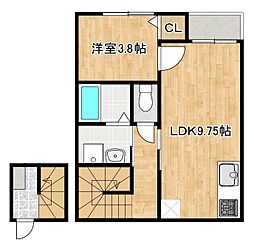 アールエル鳥栖 1LDKの間取図画像