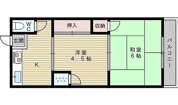 スピリッツハイム大桐 ｜大阪府大阪市東淀川区大桐3丁目(賃貸アパート2K・2階・25.00㎡)の写真 その2