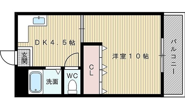 画像2:1ＤＫのお部屋です