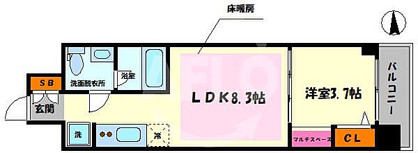 画像2:アーバネックス難波WEST　間取り