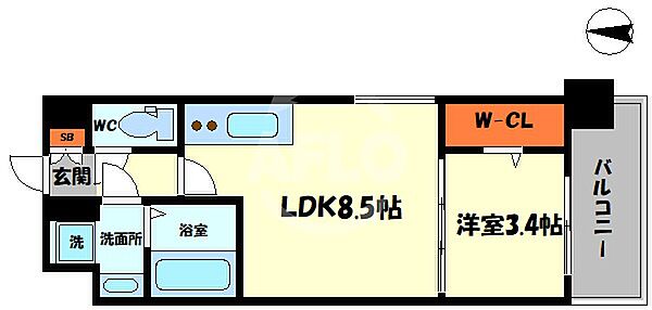 ミラージュパレス難波幸町 ｜大阪府大阪市浪速区幸町2丁目(賃貸マンション1LDK・5階・31.92㎡)の写真 その2