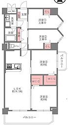 日商岩井服部マンション 4LDKの間取図画像