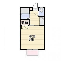 JR信越本線 長野駅 徒歩27分の賃貸アパート 2階1Kの間取り