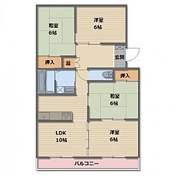 JR信越本線 長野駅 徒歩17分の賃貸マンション 2階4LDKの間取り